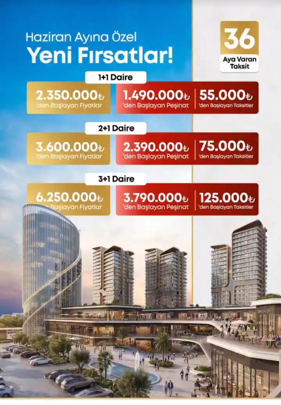 Ankaport Saray Haziran konut fiyat ve ödeme kampanyası