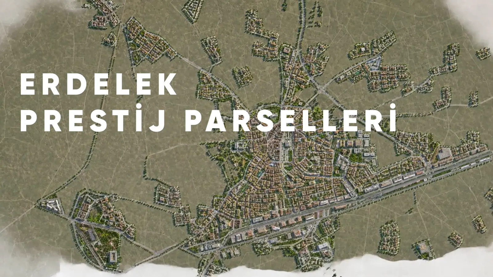 Erdelek Prestij Parselleri için hazırlanan uydu görünümü ve yerleşim planı görseli
