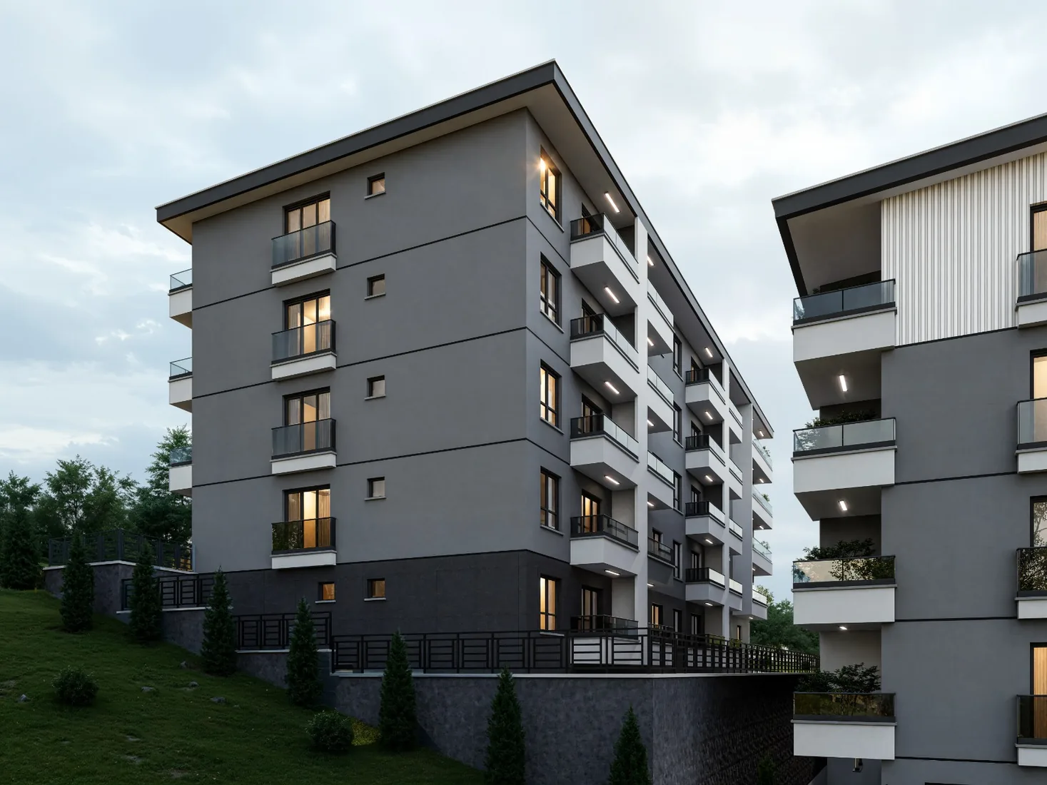 Paşa Residence yan cephe görünümü