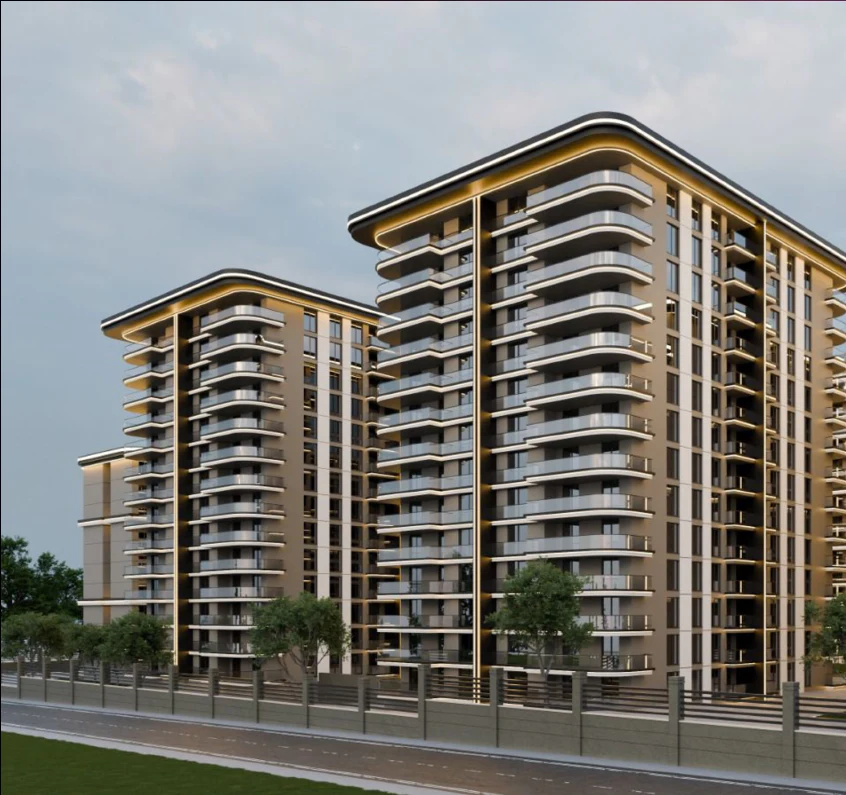 Viole Manzara dış cephe ve cadde dükkânları renderı